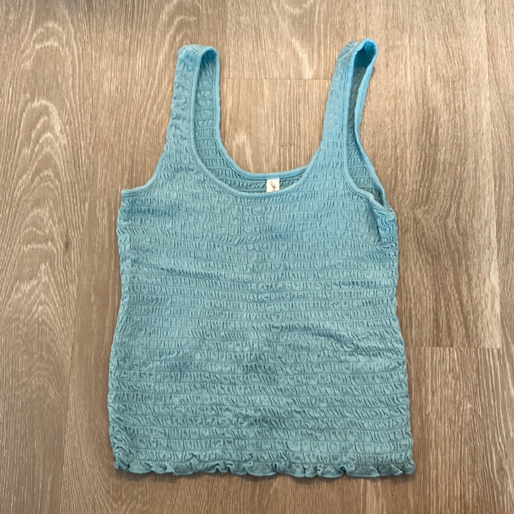 Teal Ruffle Tank